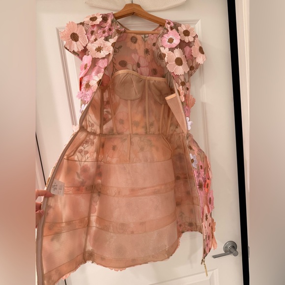 New Bronx and Banco Jasmine Embroidered Floral Applique Mini Dress - Picture 16 of 16